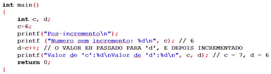 O que é incrementado em Português? Aumento