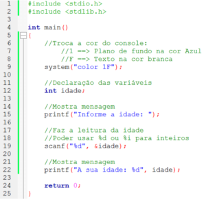 Linguagem C: Colorindo texto e plano de fundo do console | Programação ...